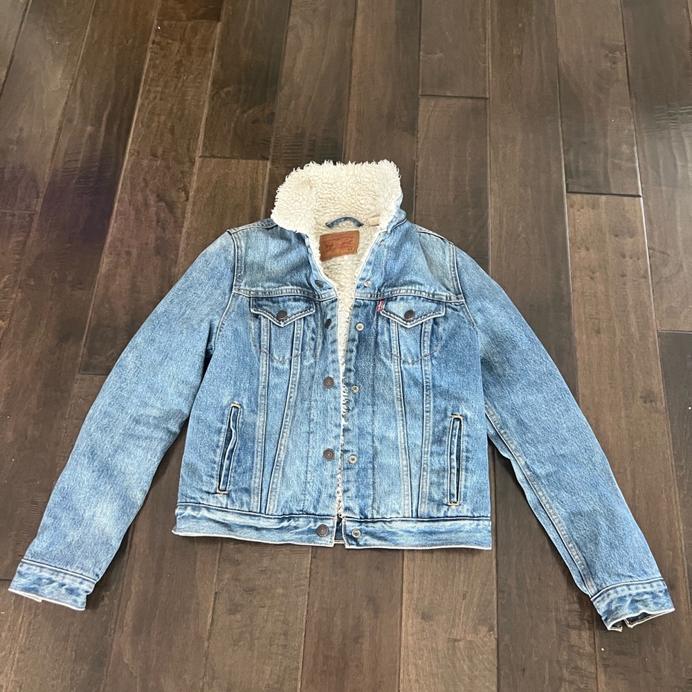 Levi's Blue Jean Jacket with Cream Lining